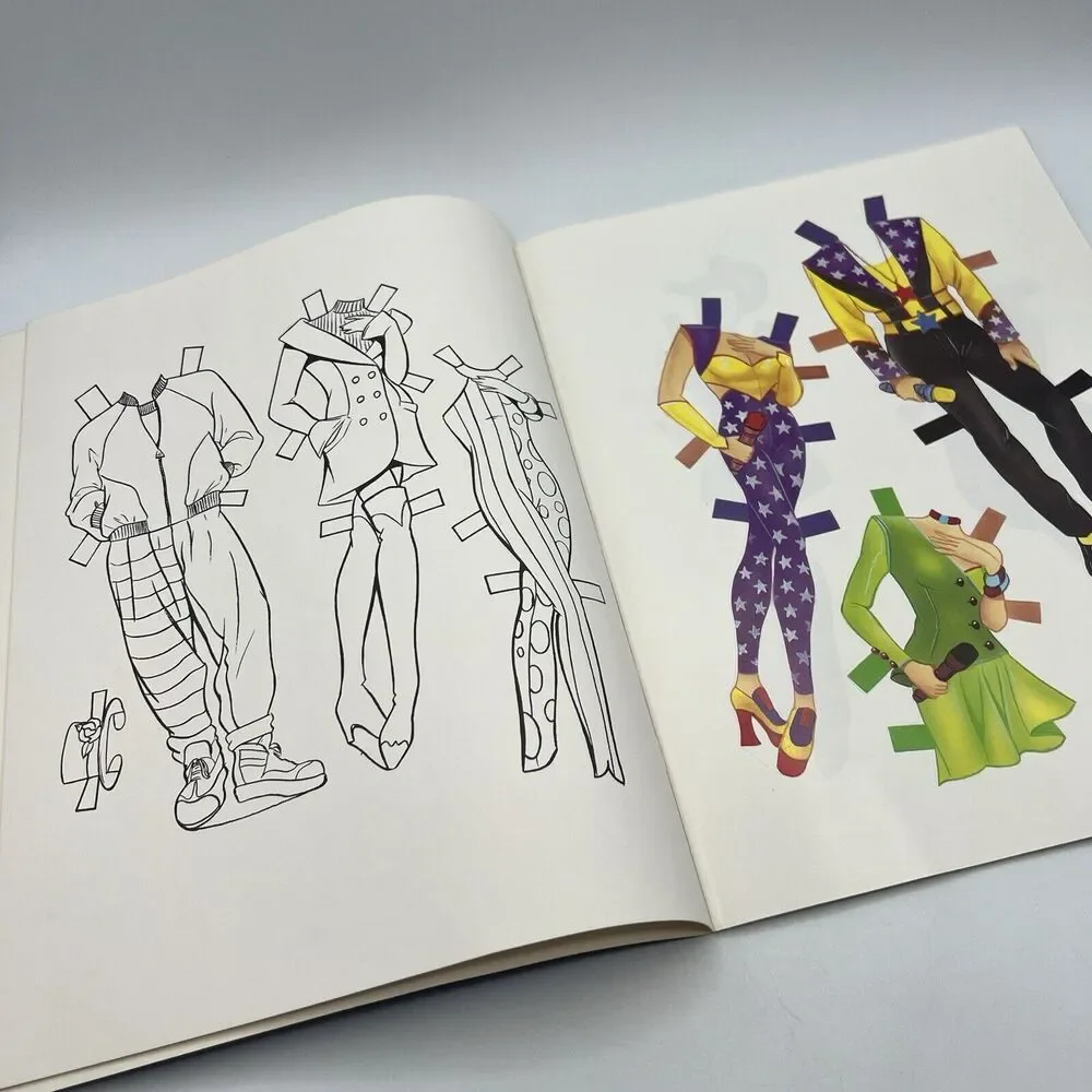 NEW Vintage Rock Stars Paper Dolls Book Unpunched 1980s 1990s Fashion Golden